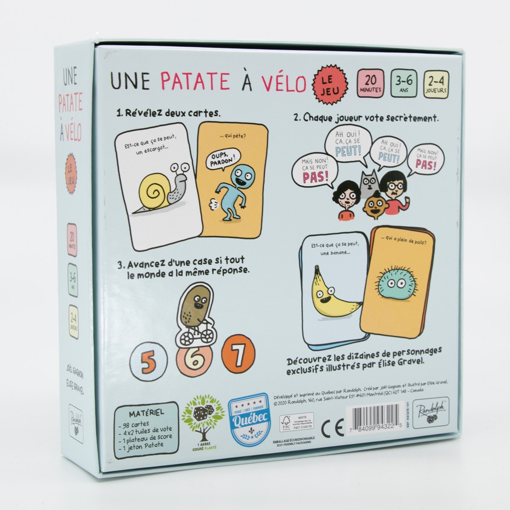 Une patate à vélo - Le jeu